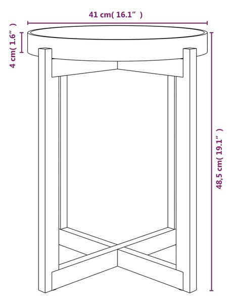 VidaXL Τραπεζάκι Σαλονιού Λευκό 41x41x48,5 εκ. Επεξ. Ξύλο&Μασίφ Πεύκο