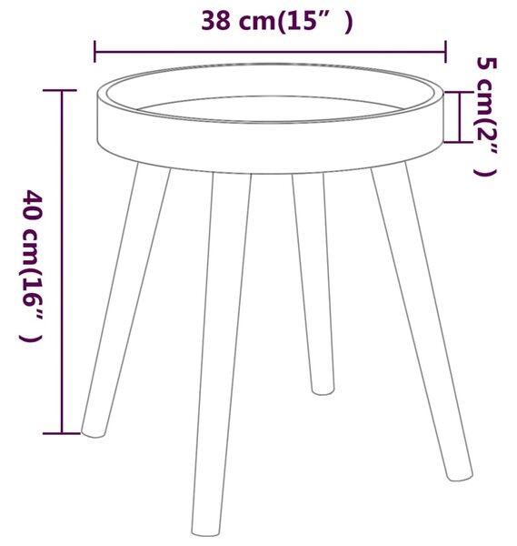 VidaXL Βοηθητικό Τραπέζι Λευκό 38 x 38 x 40 εκ. Επεξ. Ξύλο&Μασίφ Πεύκο