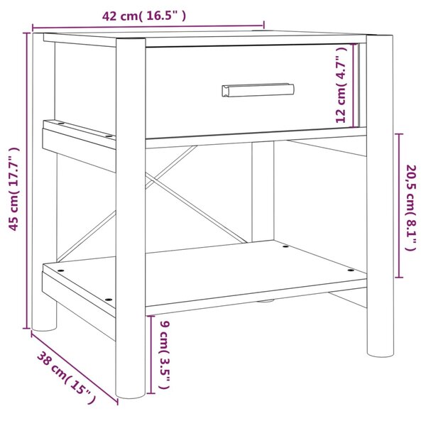 VidaXL Κομοδίνα 2 τεμ. Λευκά 42 x 38 x 45 εκ. από Επεξεργασμένο Ξύλο