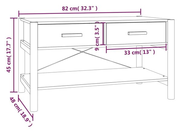 VidaXL Τραπεζάκι Σαλονιού 82 x 48 x 45 εκ. από Επεξεργασμένο Ξύλο