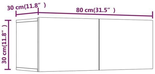 VidaXL Σετ Επίπλου Τηλεόρασης 4 Τεμαχίων Λευκό από Επεξεργασμένο Ξύλο