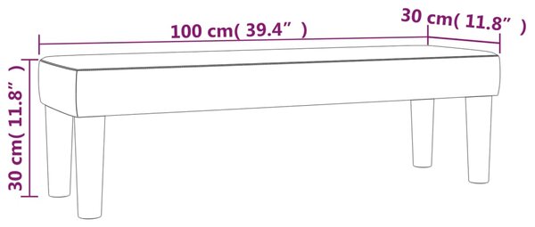 VidaXL Πάγκος Μαύρος 100x30x30 εκ. Βελούδινος