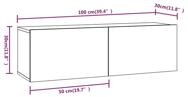 VidaXL Έπιπλα Τηλεόρασης 4 τεμ. Καπνιστή Δρυς 100 x 30 x 30εκ