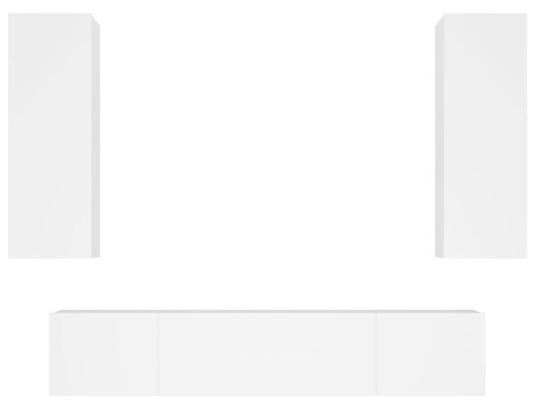 VidaXL Σετ Επίπλου Τηλεόρασης 4 Τεμαχίων Λευκό από Επεξεργασμένο Ξύλο