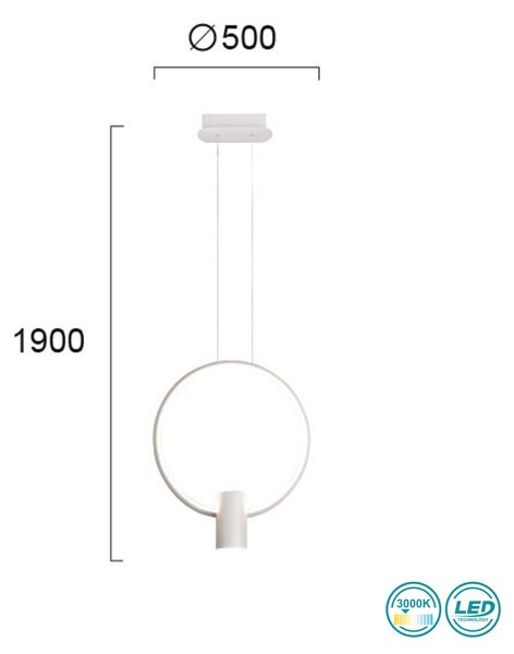 Φωτιστικό Κρεμαστό Viokef Sindy 4205900 Λευκό