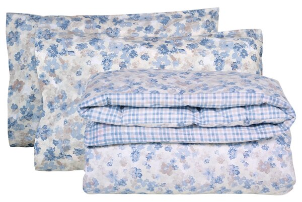 DAS HOME ΣΕΤ ΠΑΠΛΩΜΑΤΟΘΗΚΗ ΜΟΝΗ 160Χ240 FLANNEL 9637 BLUE, TAUPE