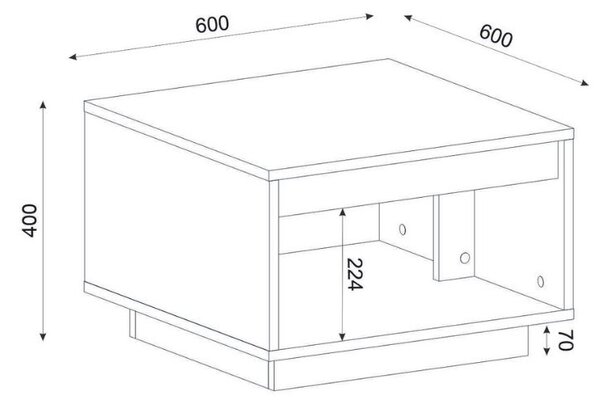 Τραπεζάκι σαλονιού Onda Megapap χρώμα sapphire oak 60x60x40εκ