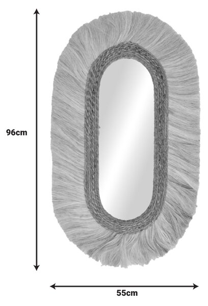 Καθρέπτης Nabore Inart abaca σε φυσικό χρώμα 55x4x96εκ