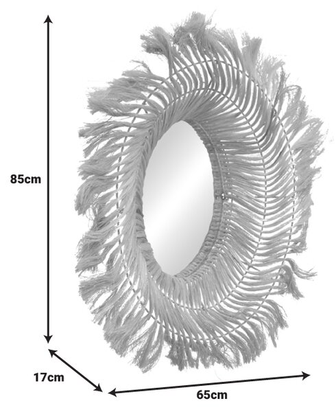 Καθρέπτης Tolle Inart abaca σε φυσικό χρώμα 65x85x17εκ