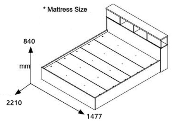 Κρεβάτι διπλό OLYMPUS σε χρώμα wenge 140x200εκ