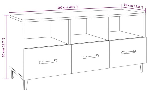 VidaXL Έπιπλο Τηλεόρασης Καπνιστή Δρυς 102x35x50 εκ. Επεξ. Ξύλο