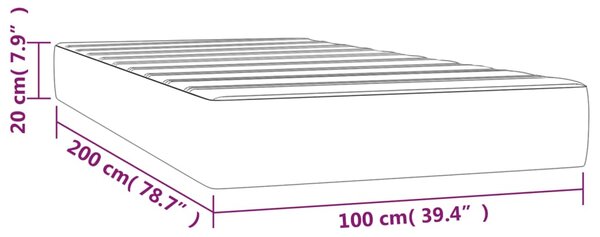 VidaXL Στρώμα με Pocket Springs Πράσινο 100x200x20 εκ. Υφασμάτινο