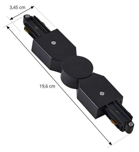 Lindby - Linaro Track Connector Ρυθμιζόμενο Μαύρο Lindby