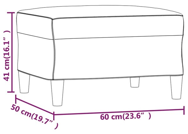 VidaXL Υποπόδιο Μαύρο 60x50x41 εκ. Βελούδινο