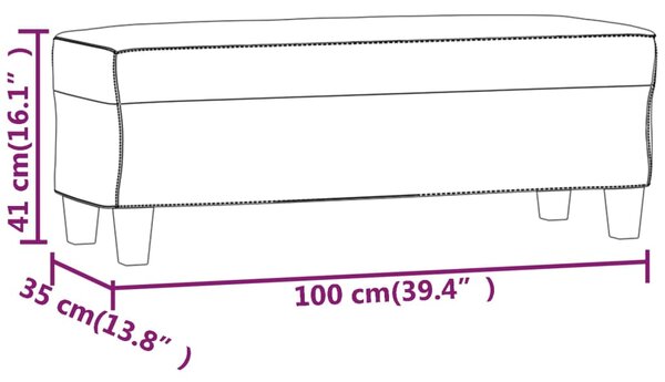 VidaXL Πάγκος Ανοιχτό Γκρι 100x35x41 εκ. από Ύφασμα Μικροϊνών