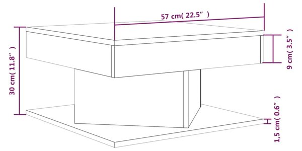 VidaXL Τραπεζάκι Σαλονιού Γκρι Sonoma 57x57x30 εκ. Επεξεργασμένο Ξύλο