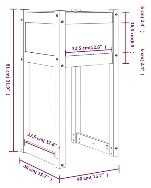 VidaXL Ζαρντινιέρες 2 τεμ. Γκρι 40x40x81 εκ. από Μασίφ Ξύλο Πεύκου