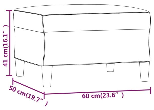 VidaXL Υποπόδιο Κρεμ 60x50x41 εκ. Υφασμάτινο