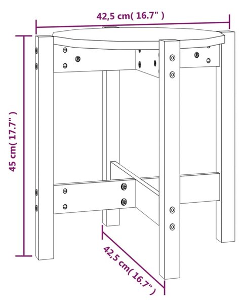 VidaXL Τραπεζάκι Σαλονιού Λευκό Ø 42,5 x 45 εκ. από Μασίφ Ξύλο Πεύκου