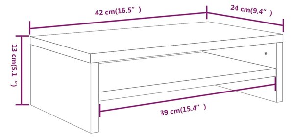 VidaXL Βάση Οθόνης Γκρι Sonoma 42 x 24 x 13 εκ. από Επεξεργασμένο Ξύλο