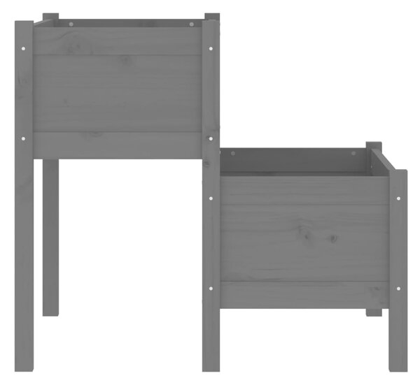 VidaXL Ζαρντινιέρα Γκρι 84,5 x 84 x 75 εκ. από Μασίφ Ξύλο Πεύκου