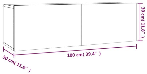 VidaXL Σετ Επίπλων Τηλεόρασης 2 Τεμαχίων Γκρι Sonoma Επεξεργ. Ξύλο