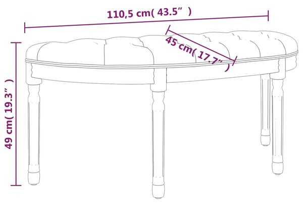 VidaXL Πάγκος Ροζ 110,5x45x49 εκ. Βελούδινος