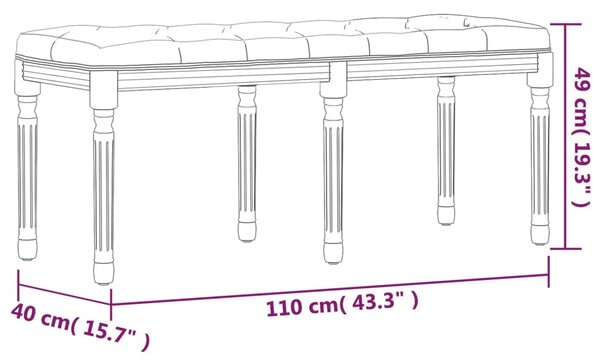 VidaXL Πάγκος Ροζ 110 x 40 x 49 εκ. Βελούδινος