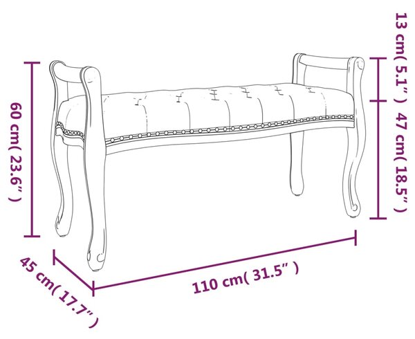 VidaXL Πάγκος Ανοιχτό Γκρι 110x45x60 εκ. Βελούδινος