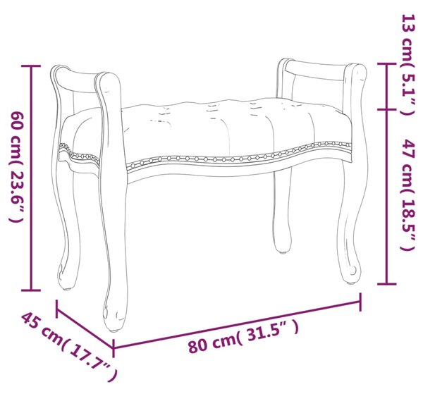 VidaXL Πάγκος Μπλε 80 x 45 x 60 εκ. Βελούδινος