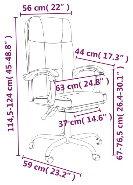 VidaXL Καρέκλα Γραφείου Ανακλινόμενη Καφέ Υφασμάτινη