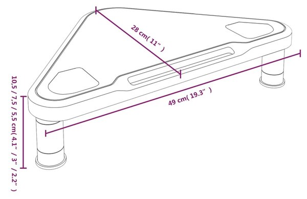 VidaXL Γωνιακή Βάση Οθόνης Μαύρη 49 x 28 x 10,5 εκ