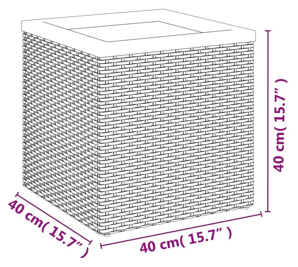 VidaXL Ζαρντινιέρα Μαύρη 40 x 40 x 40 εκ. από Συνθετικό Ρατάν