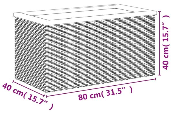 VidaXL Ζαρντινιέρα Μαύρη 80 x 40 x 40 εκ. από Συνθετικό Ρατάν