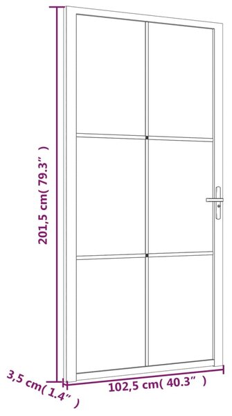 VidaXL Εσωτερική Πόρτα 102,5x201,5 εκ. Μαύρο Ματ Γυαλί και Αλουμίνιο