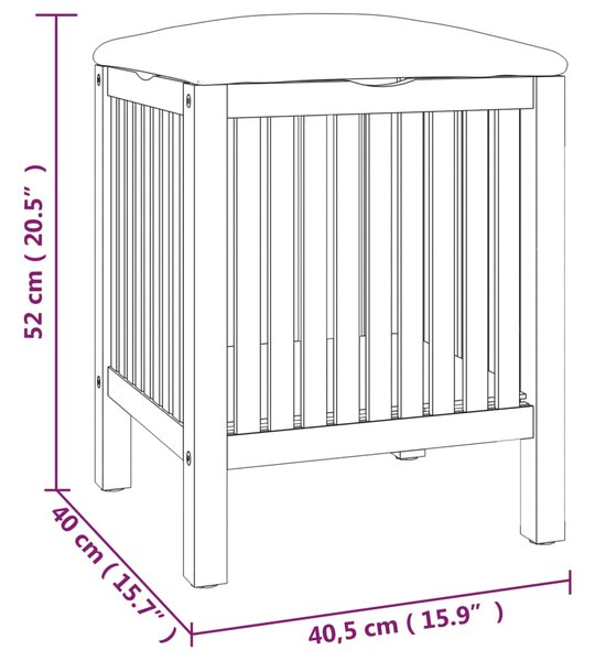 VidaXL Σκαμπό Μπάνιου 40,5 x 40 x 52 εκ. από Μασίφ Ξύλο Καρυδιάς