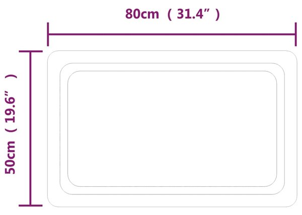 VidaXL Καθρέφτης Μπάνιου με LED 80x50 εκ