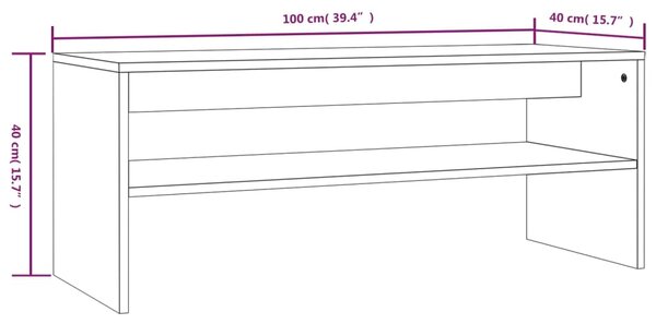 VidaXL Τραπεζάκι Σαλονιού Καφέ Δρυς 100x40x40 εκ. Επεξεργασμένο Ξύλο