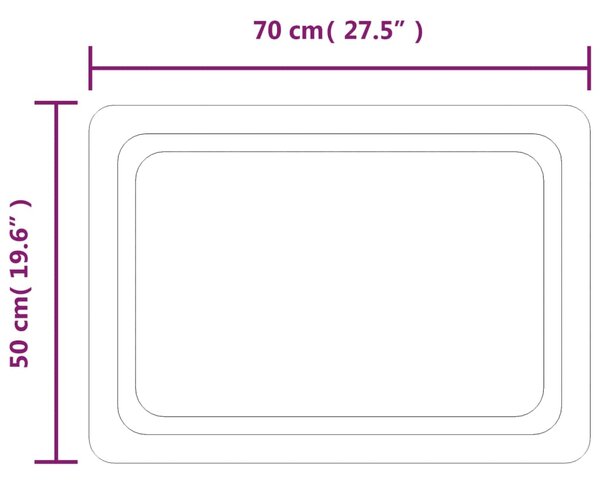 VidaXL Καθρέφτης Μπάνιου με LED 70x50 εκ