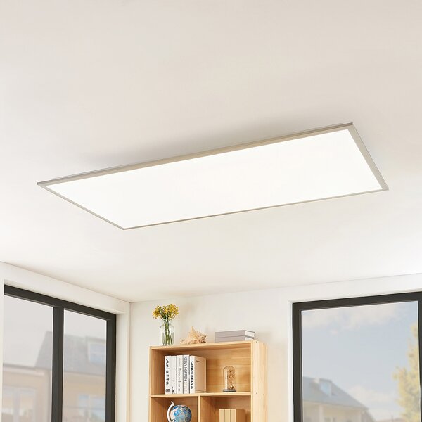 Lindby LED-Panel Stenley, 4.000K, 120cm x 60cm, ασημί/λευκό, Λευκό, Κουζίνα, Πλαστικό, σύγχρονο