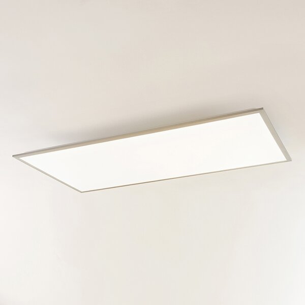 Lindby LED-Panel Stenley, 4.000K, 120cm x 60cm, ασημί/λευκό, Λευκό, Κουζίνα, Πλαστικό, σύγχρονο