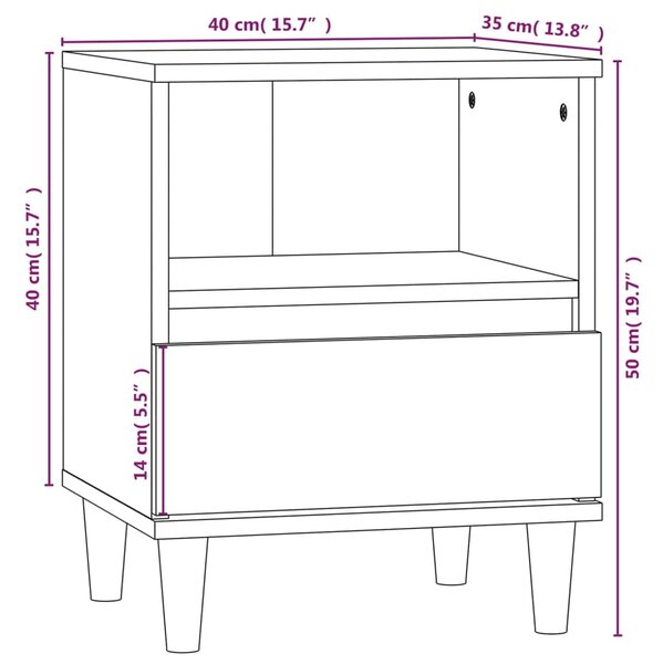 VidaXL Κομοδίνο Sonoma Δρυς 40x35x50 εκ