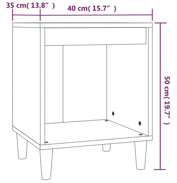 VidaXL Κομοδίνα Γκρι Σκυροδέματος 40x35x50 εκ