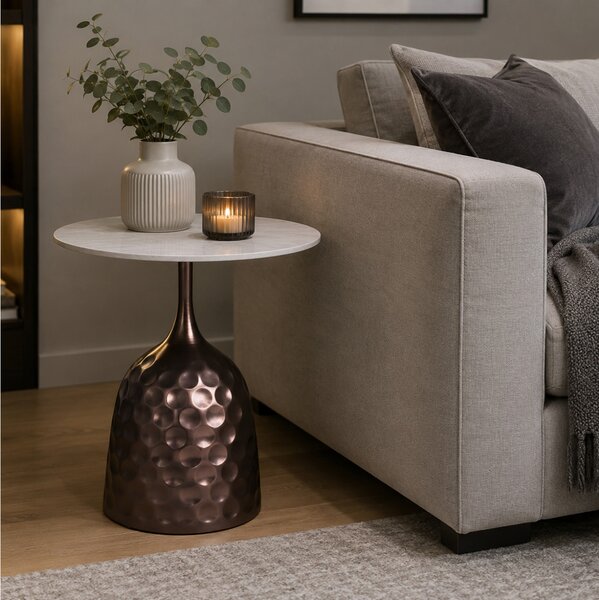 Βοηθητικό Τραπεζάκι Anna PTMD Luxury Living με διαστάσεις 50x55cm - Bronze