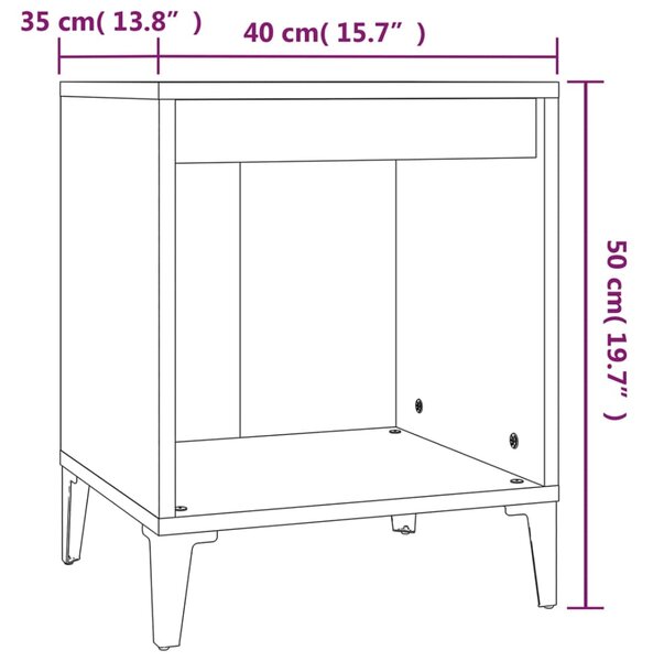 VidaXL Κομοδίνα 2 τεμ. Sonoma Δρυς 40 x 35 x 50 εκ