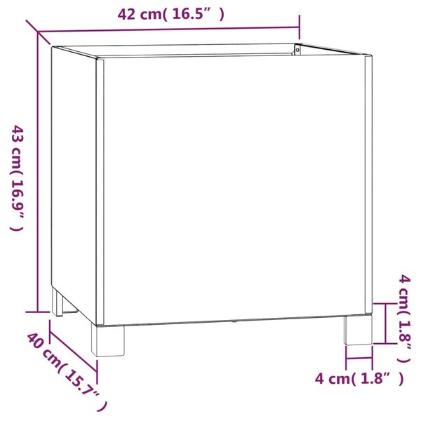 VidaXL Ζαρντινιέρα με Πόδια Σκουριασμ. 42x30x43 εκ. Ατσάλι από Κορτέν