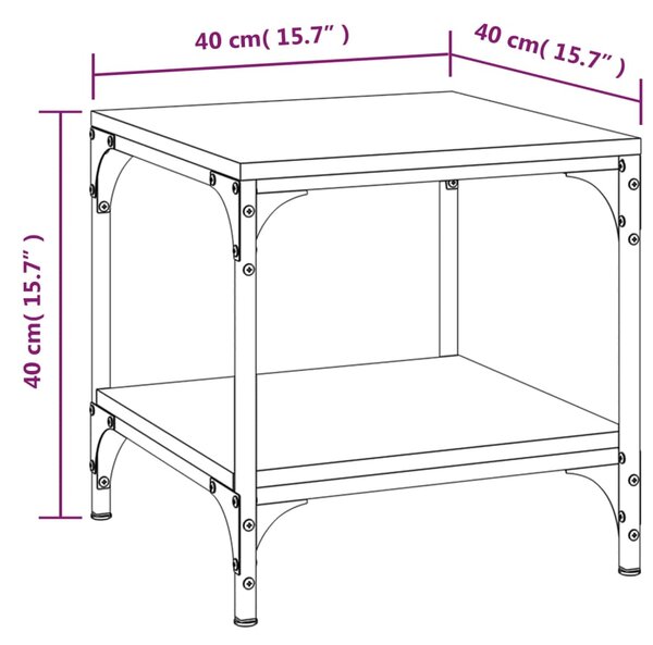 VidaXL Βοηθητικό Τραπέζι Καπνιστή Δρυς 40x40x40 εκ. Επεξεργασμένο Ξύλο