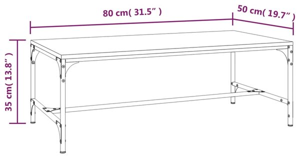 VidaXL Τραπεζάκι Σαλονιού Sonoma Δρυς 80x50x35 εκ. Επεξεργασμένο Ξύλο