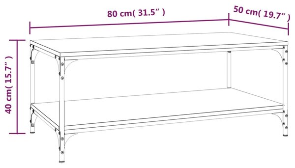 VidaXL Τραπεζάκι Σαλονιού Καπνιστή Δρυς 80x50x40 εκ. Επεξεργασμ. Ξύλο