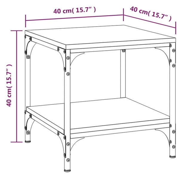 VidaXL Βοηθητικά Τραπέζια 2 τεμ. Μαύρα 40x40x40 εκ. Επεξεργασμένο Ξύλο